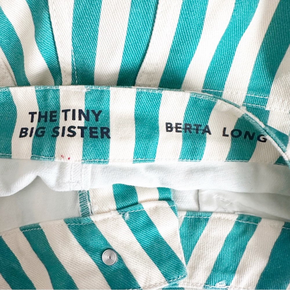 Free People The Tiny Big Sister Striped Berta Long Jeans - Picture 9 of 9